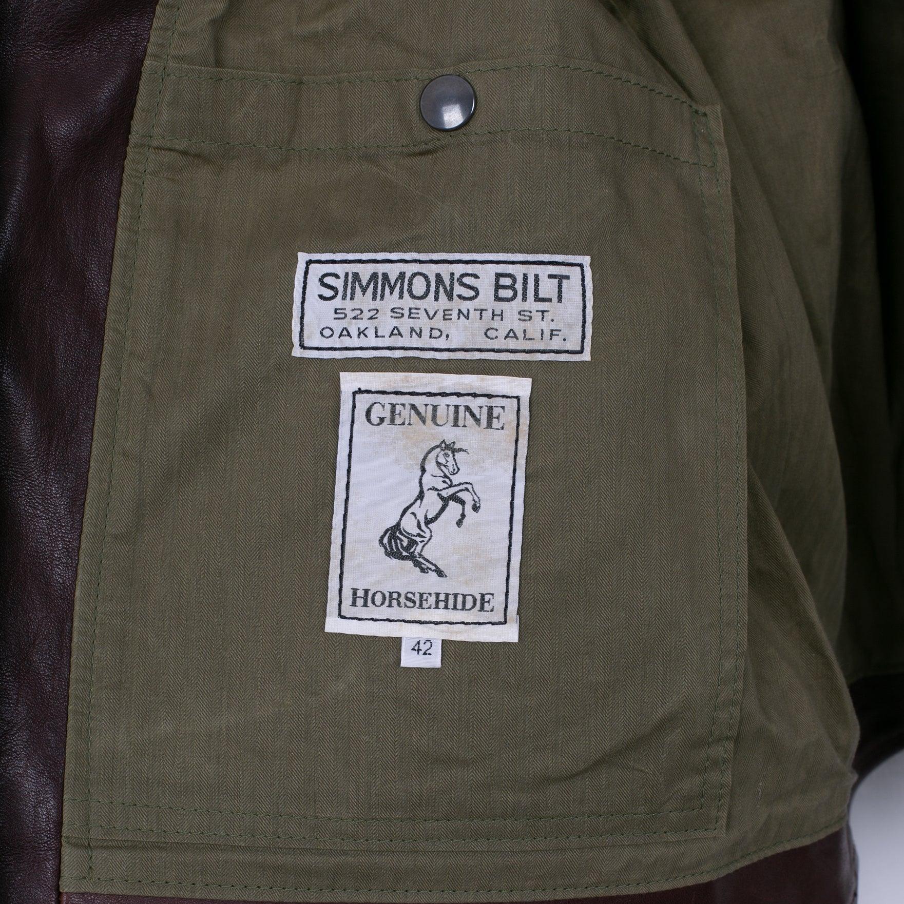 Image showing the SB-TG-JPN/HO-BRN - Simmons Bilt Japanese Horsehide Jacket - Brown which is a LEATHER JACKETS described by the following info IHSALE_M23, Jackets, LEATHER JACKETS, SIMMONS BILT, Tops and sold on the IRON HEART GERMANY online store