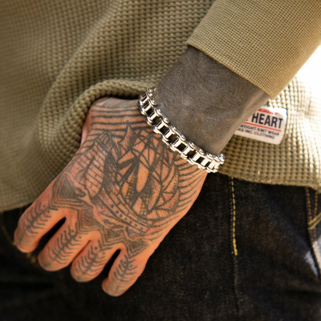 Image showing the IHSI-02 - "Motorcycle Chain" Bracelet Sterling Silver which is a Jewellery described by the following info Accessories, Iron Heart, Jewellery, Released and sold on the IRON HEART GERMANY online store