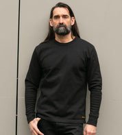 Image showing the IHTL-1501-BLK - 11oz Crew Neck Sweater Black which is a Sweatshirts described by the following info Iron Heart, Released, Sweatshirts, Tops and sold on the IRON HEART GERMANY online store