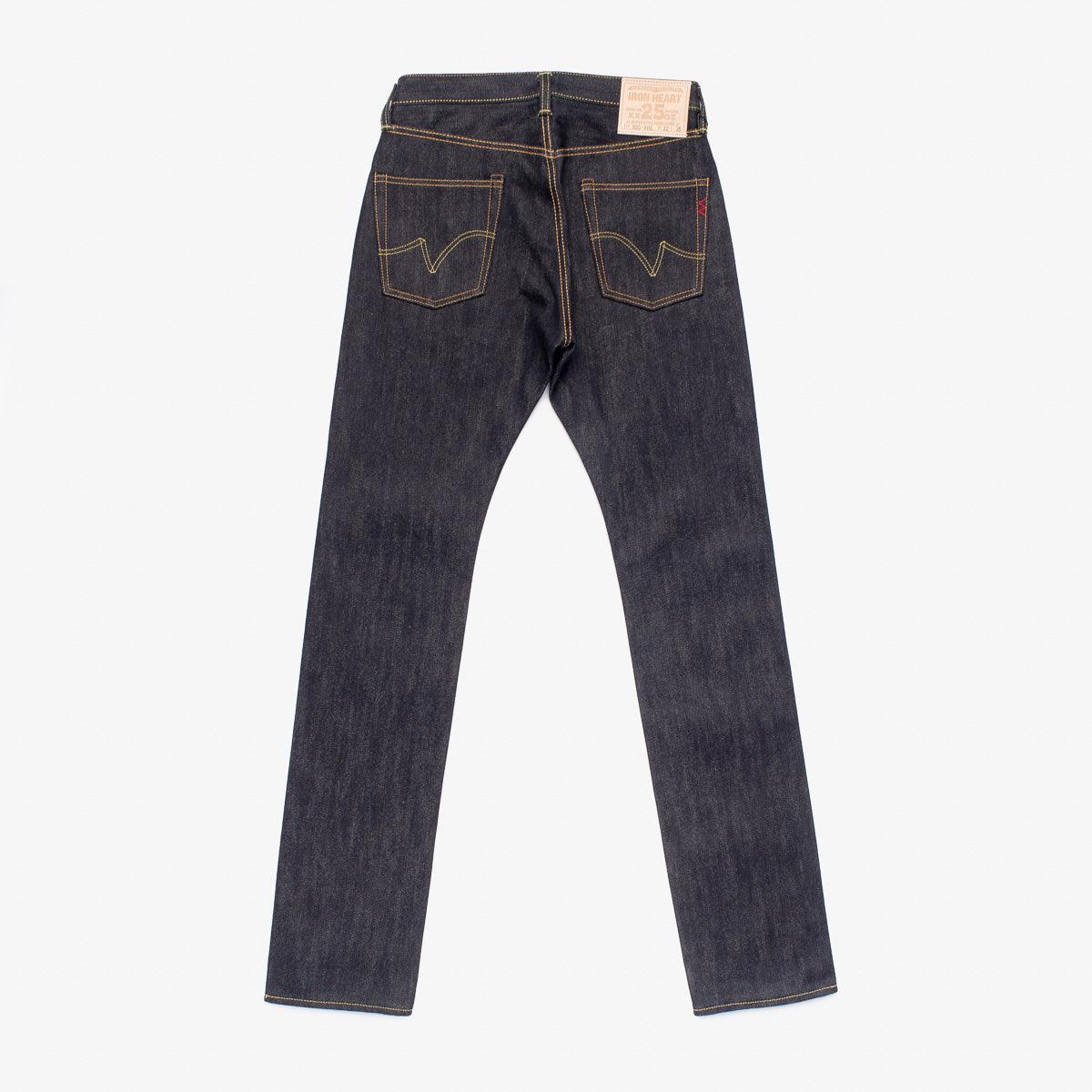 Image showing the IH-555-XHS - 25oz Selvedge Denim Slim Straight Cut Jeans in Indigo which is a Jeans described by the following info 555, Bottoms, Iron Heart, Jeans, Released and sold on the IRON HEART GERMANY online store