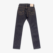 Image showing the IH-555-XHS - 25oz Selvedge Denim Slim Straight Cut Jeans in Indigo which is a Jeans described by the following info 555, Bottoms, Iron Heart, Jeans, Released and sold on the IRON HEART GERMANY online store