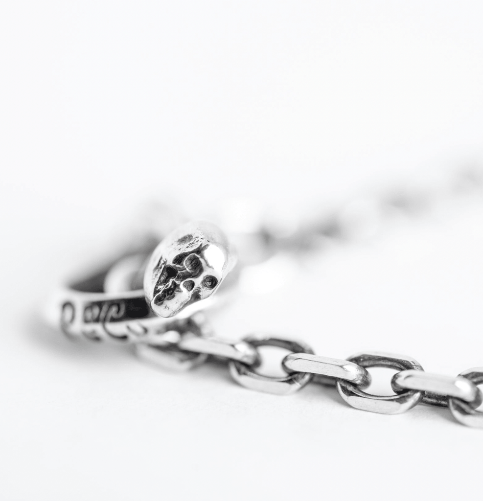 Image showing the Peanuts & Co SKULL HOOK CHAIN (square) - Silver which is a Jewellery described by the following info Accessories, Jewellery, Peanuts & Co, Released and sold on the IRON HEART GERMANY online store