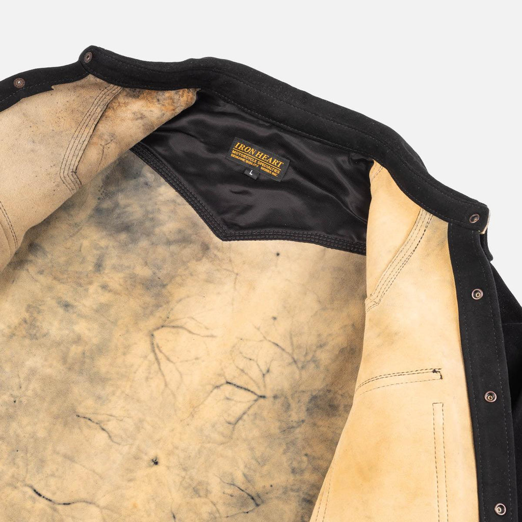 Image showing the IHSB-BIGBUCK-BLK - Deerskin Western Shirt 'The Big Buck' Black which is a Shirts described by the following info Back In, Iron Heart, Released, Shirts, Tops and sold on the IRON HEART GERMANY online store