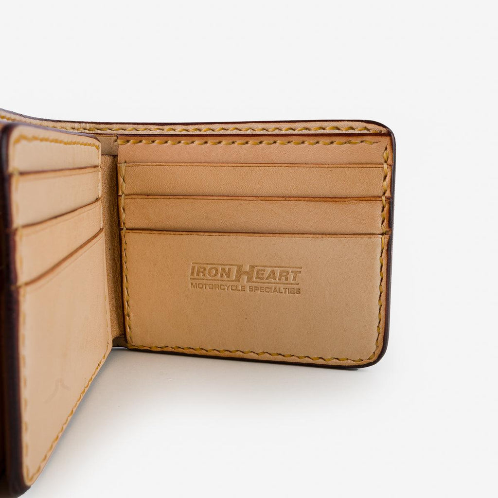 Image showing the IHG-071-NAT -Slimline Small Shell Cordovan Wallet Natural which is a WALLETS AND CHAINS described by the following info Accessories, Iron Heart, Released, WALLETS AND CHAINS and sold on the IRON HEART GERMANY online store