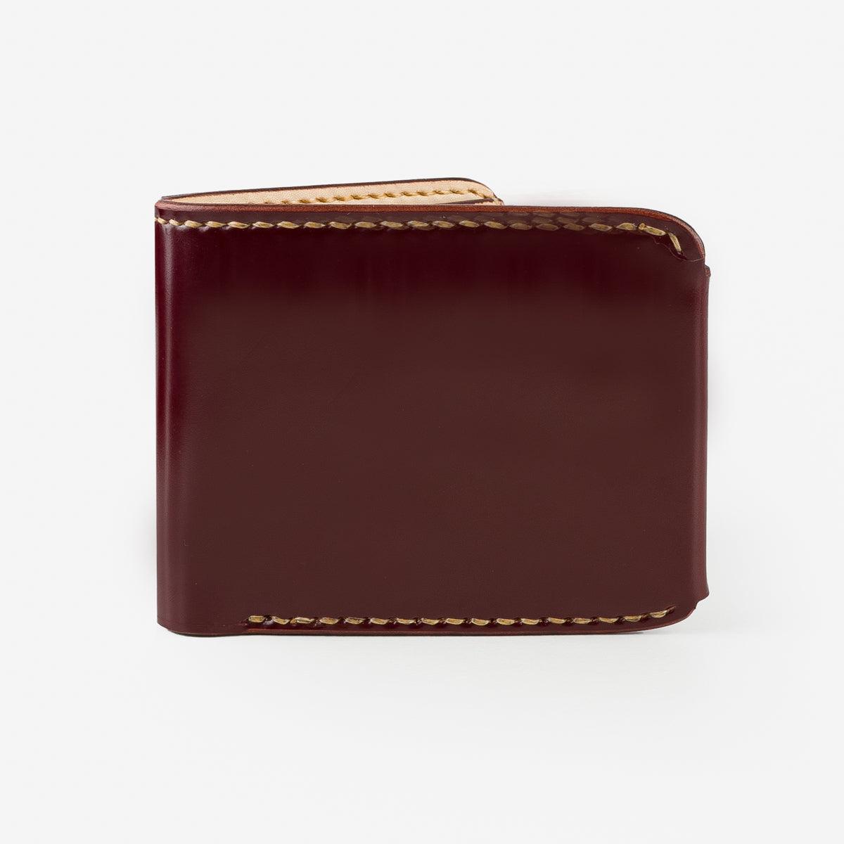 Image showing the IHG-01-OXB - Small Shell Cordovan Wallet - Ox Blood which is a WALLETS AND CHAINS described by the following info Accessories, IHSALE_M23, Iron Heart, Released, WALLETS AND CHAINS and sold on the IRON HEART GERMANY online store