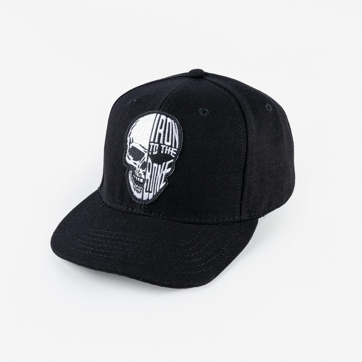 Image showing the IHC-19-ITTB - Iron Heart IRON TO THE BONE Snapback Cap - Black which is a Headgear described by the following info Accessories, Headgear, Iron Heart, Released and sold on the IRON HEART GERMANY online store