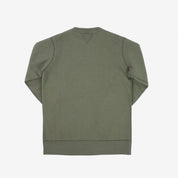 Image showing the IHSW-69L-OLV - 14oz Ultra Heavyweight Loopwheel Cotton Crew Neck Sweat - Olive which is a Sweatshirts described by the following info IHSALE_M23, Iron Heart, Released, Sweatshirts, Tops and sold on the IRON HEART GERMANY online store