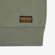 Image showing the IHSW-69L-OLV - 14oz Ultra Heavyweight Loopwheel Cotton Crew Neck Sweat - Olive which is a Sweatshirts described by the following info IHSALE_M23, Iron Heart, Released, Sweatshirts, Tops and sold on the IRON HEART GERMANY online store