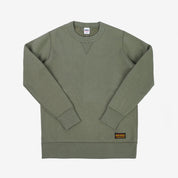Image showing the IHSW-69L-OLV - 14oz Ultra Heavyweight Loopwheel Cotton Crew Neck Sweat - Olive which is a Sweatshirts described by the following info IHSALE_M23, Iron Heart, Released, Sweatshirts, Tops and sold on the IRON HEART GERMANY online store