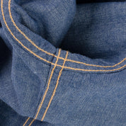 Image showing the IHSH-13-BLU - 10oz Selvedge Chambray Single Yoke Western Shirt - Blue which is a Shirts described by the following info Back In, Iron Heart, Released, Shirts, Tops and sold on the IRON HEART GERMANY online store