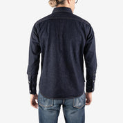 Image showing the IHSH-326-IND - 12oz Selvedge Indigo Denim Work Shirt with Snaps which is a Shirts described by the following info Iron Heart, Released, Shirts, Tops and sold on the IRON HEART GERMANY online store
