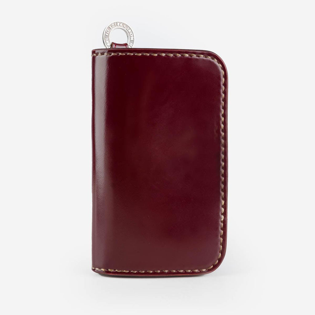 Image showing the IHG-02-OXB - Medium Shell Cordovan Wallet - Oxblood which is a WALLETS AND CHAINS described by the following info Accessories, Iron Heart, Released, WALLETS AND CHAINS and sold on the IRON HEART GERMANY online store