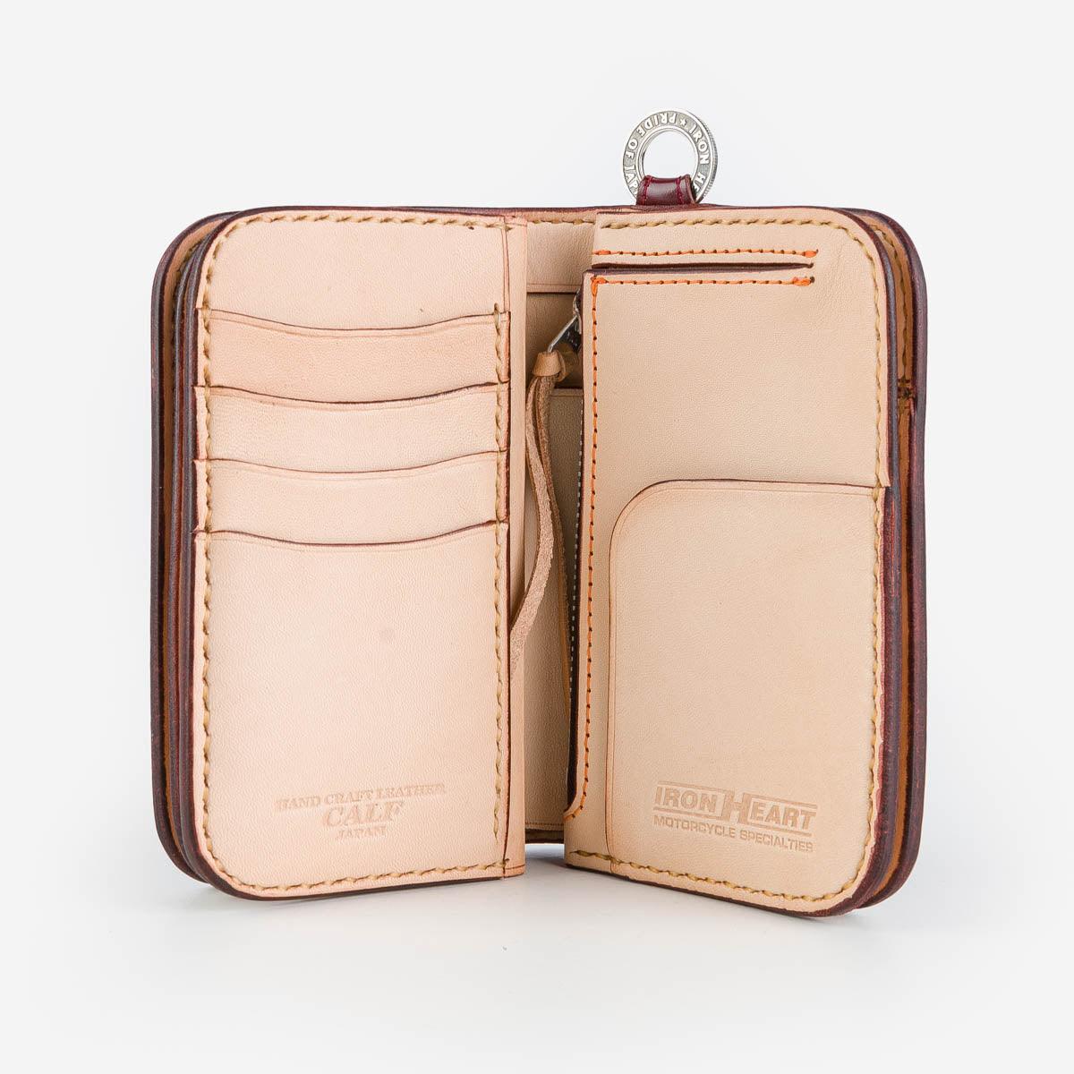 Image showing the IHG-02-OXB - Medium Shell Cordovan Wallet - Oxblood which is a WALLETS AND CHAINS described by the following info Accessories, Iron Heart, Released, WALLETS AND CHAINS and sold on the IRON HEART GERMANY online store