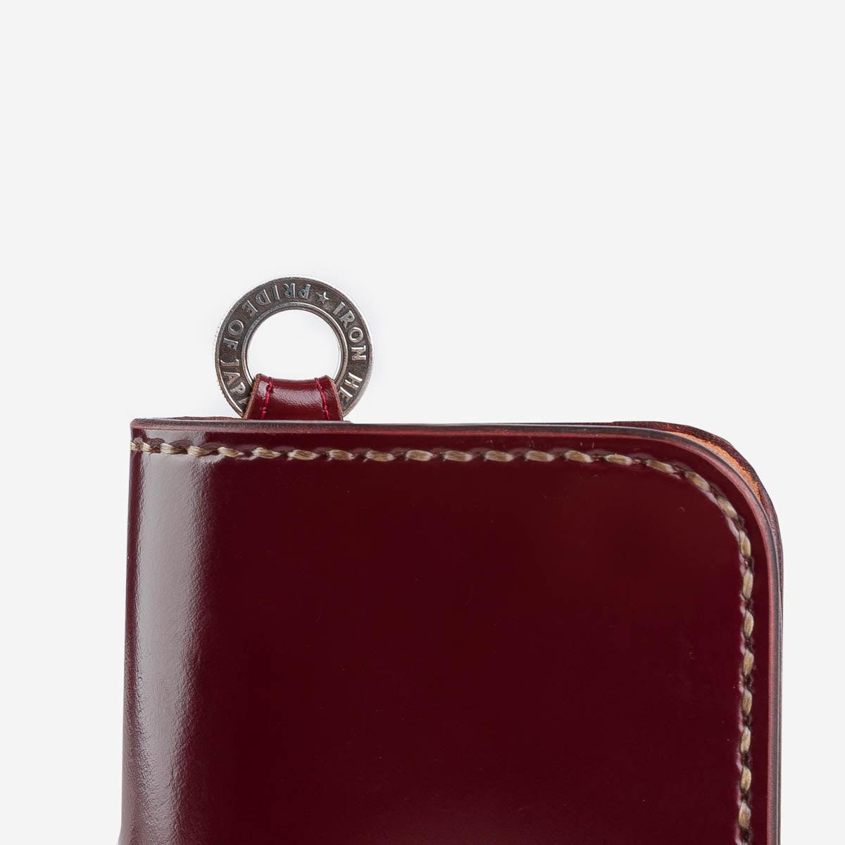 Image showing the IHG-02-OXB - Medium Shell Cordovan Wallet - Oxblood which is a WALLETS AND CHAINS described by the following info Accessories, Iron Heart, Released, WALLETS AND CHAINS and sold on the IRON HEART GERMANY online store