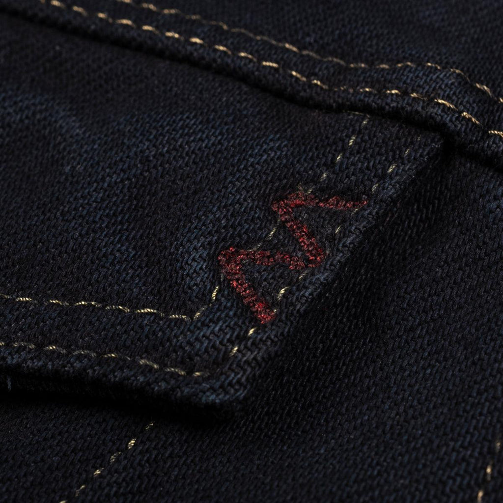 Image showing the IH-526SVod - 21oz Selvedge Denim Modified Type III Vest Overdyed Black which is a Vests described by the following info IHSALE_M23, Iron Heart, Released, Tops, Vests and sold on the IRON HEART GERMANY online store