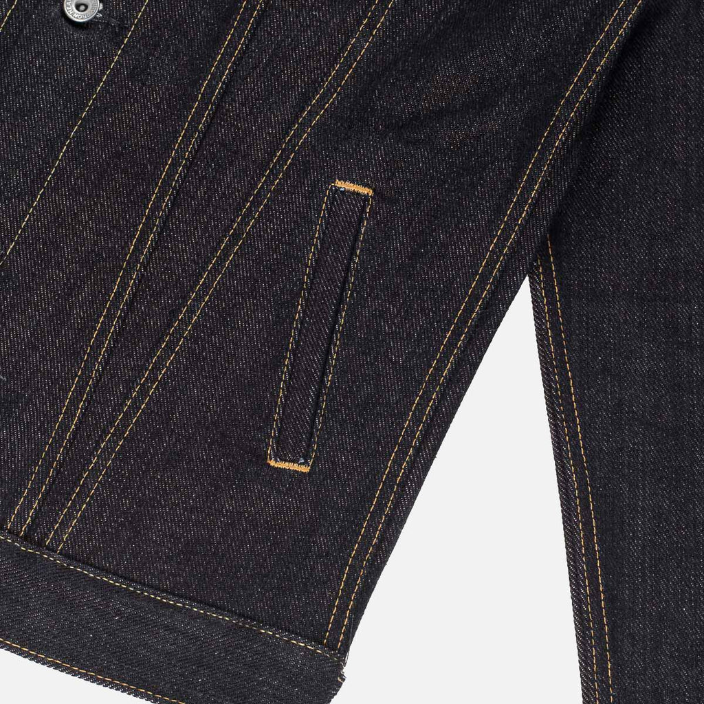 Image showing the IH-526L - 19oz Left-Hand Twill Selvedge Denim Type III Jacket - Indigo washed which is a Jackets described by the following info Bargain, Iron Heart, Jackets, Released, Tops and sold on the IRON HEART GERMANY online store