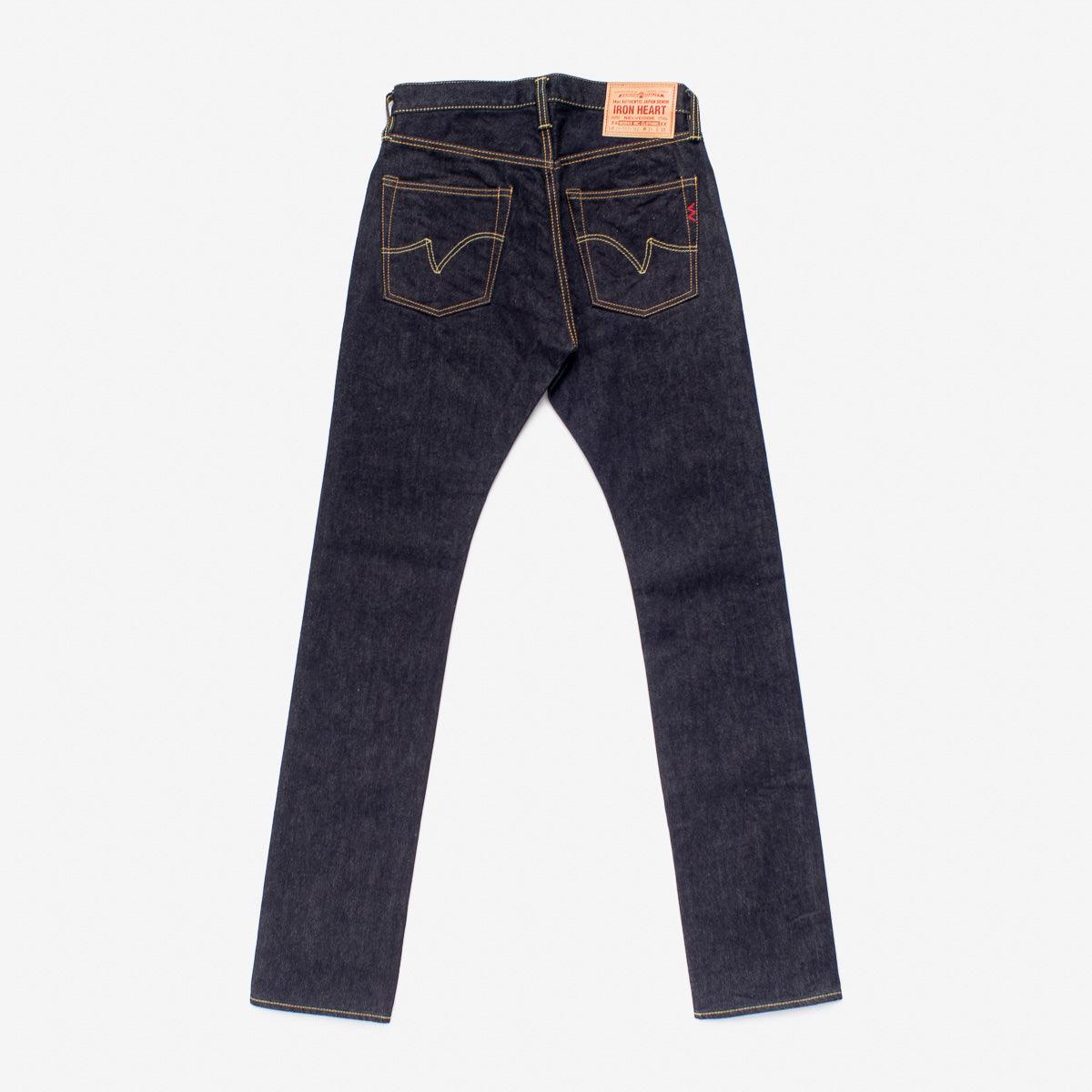 Image showing the IH-555S-142 - 14oz Selvedge Denim Super Slim Cut Jeans - Indigo which is a Jeans described by the following info 555, Bottoms, Iron Heart, Jeans, Released, Slim and sold on the IRON HEART GERMANY online store