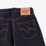 Image showing the IH-555S-142 - 14oz Selvedge Denim Super Slim Cut Jeans - Indigo which is a Jeans described by the following info 555, Bottoms, Iron Heart, Jeans, Released, Slim and sold on the IRON HEART GERMANY online store