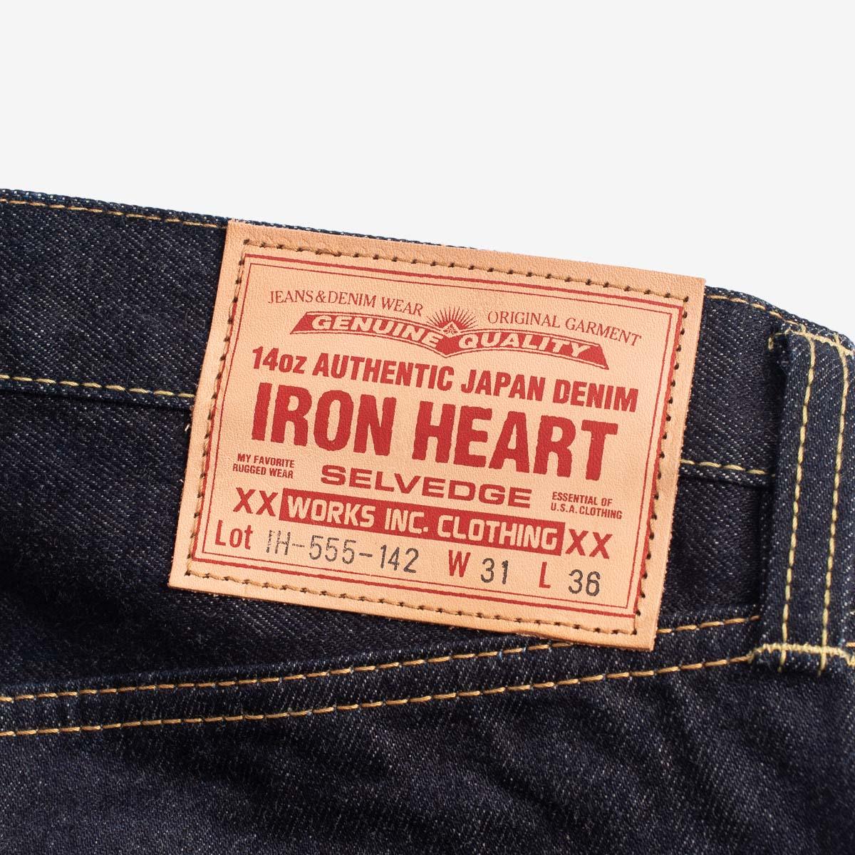 Image showing the IH-555S-142 - 14oz Selvedge Denim Super Slim Cut Jeans - Indigo which is a Jeans described by the following info 555, Bottoms, Iron Heart, Jeans, Released, Slim and sold on the IRON HEART GERMANY online store