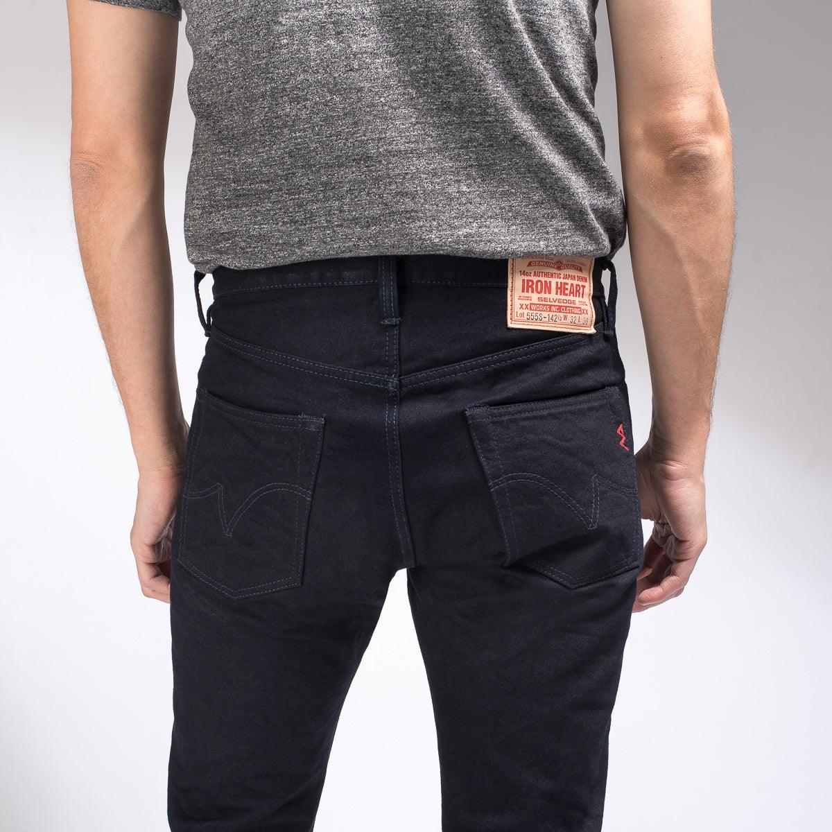 Black which is a Jeans described by the following info 555, Bottoms, Iron Heart, Jeans, Released, Slim and sold on the IRON HEART GERMANY online store
