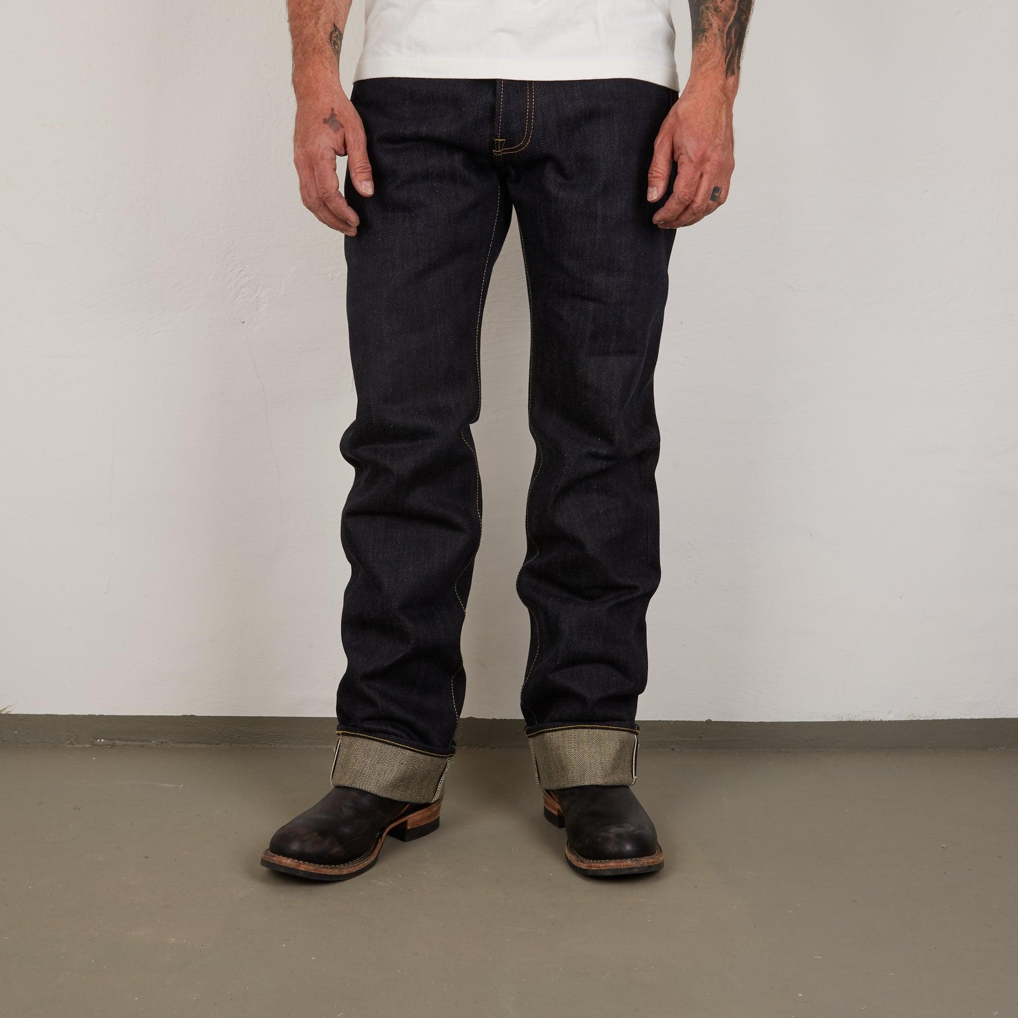 Image showing the IH-634-XHS - 25oz Selvedge Denim Straight Cut Jeans - Indigo which is a Jeans described by the following info 634, Bottoms, Iron Heart, Jeans, Released, Straight and sold on the IRON HEART GERMANY online store