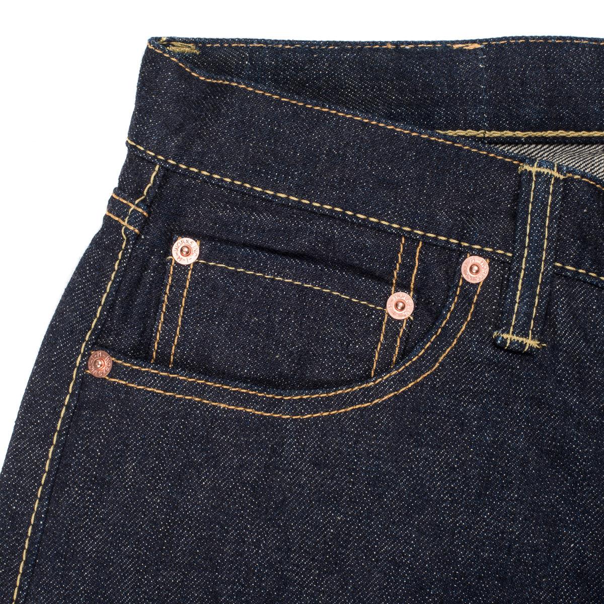 Image showing the IH-634S-18 - 18oz Vintage Selvedge Denim Straight Cut Jeans which is a Jeans described by the following info 634, Bottoms, IHSALE, IHSALE_M23, Iron Heart, Jeans, Released, Straight and sold on the IRON HEART GERMANY online store