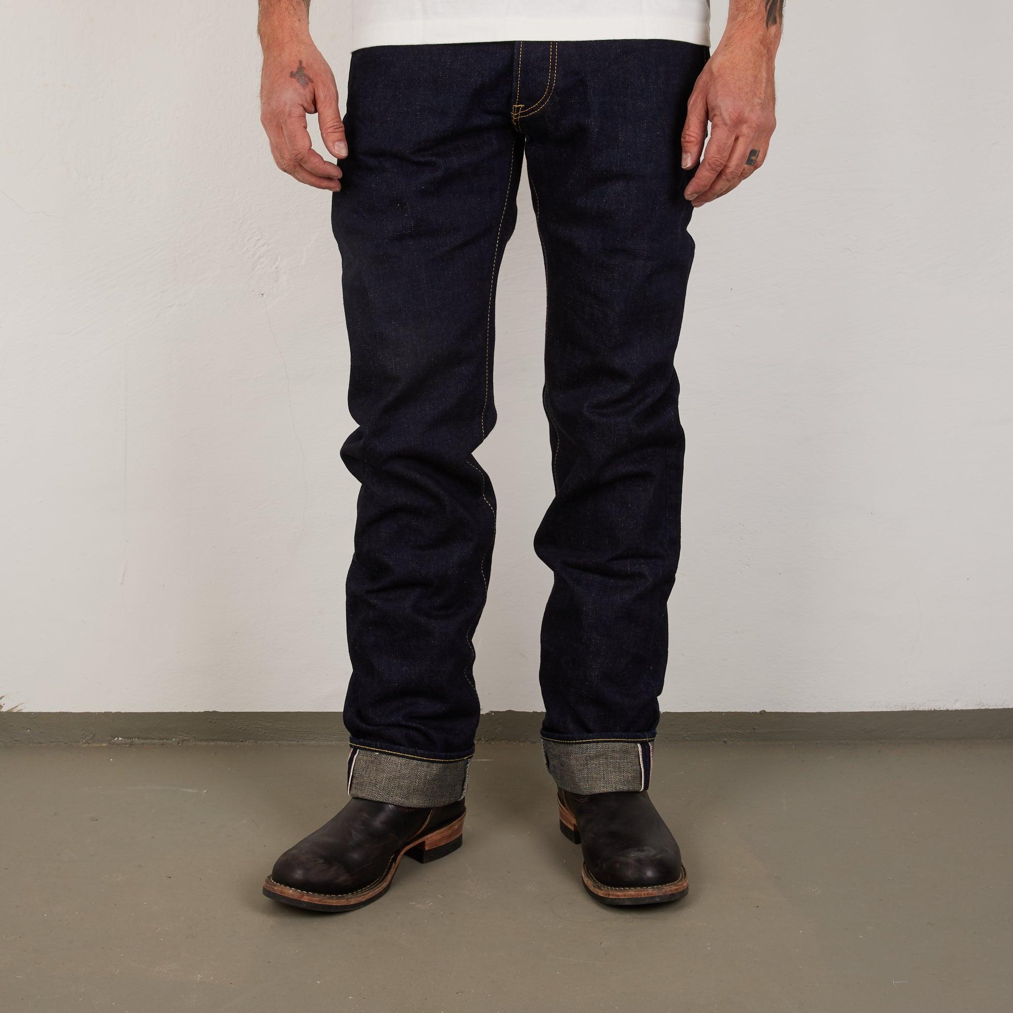 Image showing the IH-634S-18 - 18oz Vintage Selvedge Denim Straight Cut Jeans which is a Jeans described by the following info 634, Bottoms, IHSALE, IHSALE_M23, Iron Heart, Jeans, Released, Straight and sold on the IRON HEART GERMANY online store