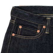 Image showing the IH-634S - 21oz Selvedge Denim Straight Cut Jeans Indigo which is a Jeans described by the following info 634, Back In, Bottoms, Iron Heart, Jeans, Released, Straight and sold on the IRON HEART GERMANY online store