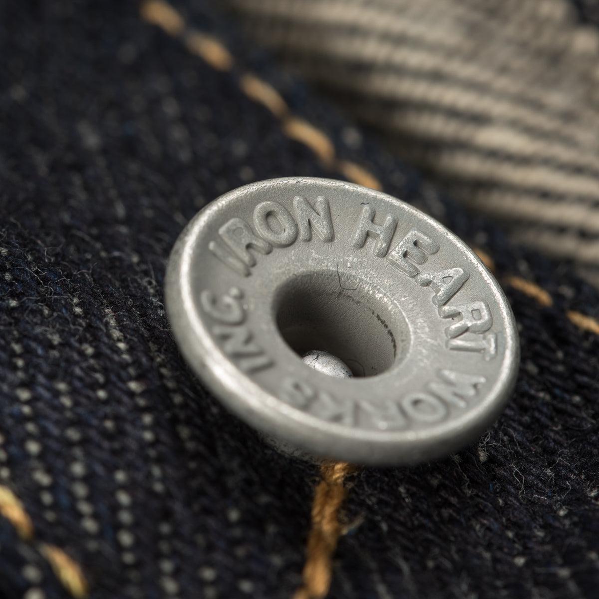 Image showing the IH-634S - 21oz Selvedge Denim Straight Cut Jeans Indigo which is a Jeans described by the following info 634, Back In, Bottoms, Iron Heart, Jeans, Released, Straight and sold on the IRON HEART GERMANY online store