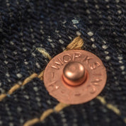 Image showing the IH-634S - 21oz Selvedge Denim Straight Cut Jeans Indigo which is a Jeans described by the following info 634, Back In, Bottoms, Iron Heart, Jeans, Released, Straight and sold on the IRON HEART GERMANY online store