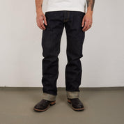 Image showing the IH-634S - 21oz Selvedge Denim Straight Cut Jeans Indigo which is a Jeans described by the following info 634, Back In, Bottoms, Iron Heart, Jeans, Released, Straight and sold on the IRON HEART GERMANY online store