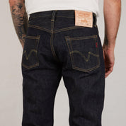 Image showing the IH-634S - 21oz Selvedge Denim Straight Cut Jeans Indigo which is a Jeans described by the following info 634, Back In, Bottoms, Iron Heart, Jeans, Released, Straight and sold on the IRON HEART GERMANY online store