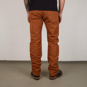 Image showing the IH-666D - 17oz Duck Slim Straight Jeans Brown which is a Trousers described by the following info 666, Bottoms, Iron Heart, Released, Slim, Straight, Trousers and sold on the IRON HEART GERMANY online store