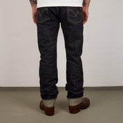 Image showing the IH-666S-142 - 14oz Selvedge Denim Slim Straight Cut Jeans - Indigo which is a Jeans described by the following info 666, Bottoms, Iron Heart, Jeans, Released, Slim, Straight and sold on the IRON HEART GERMANY online store