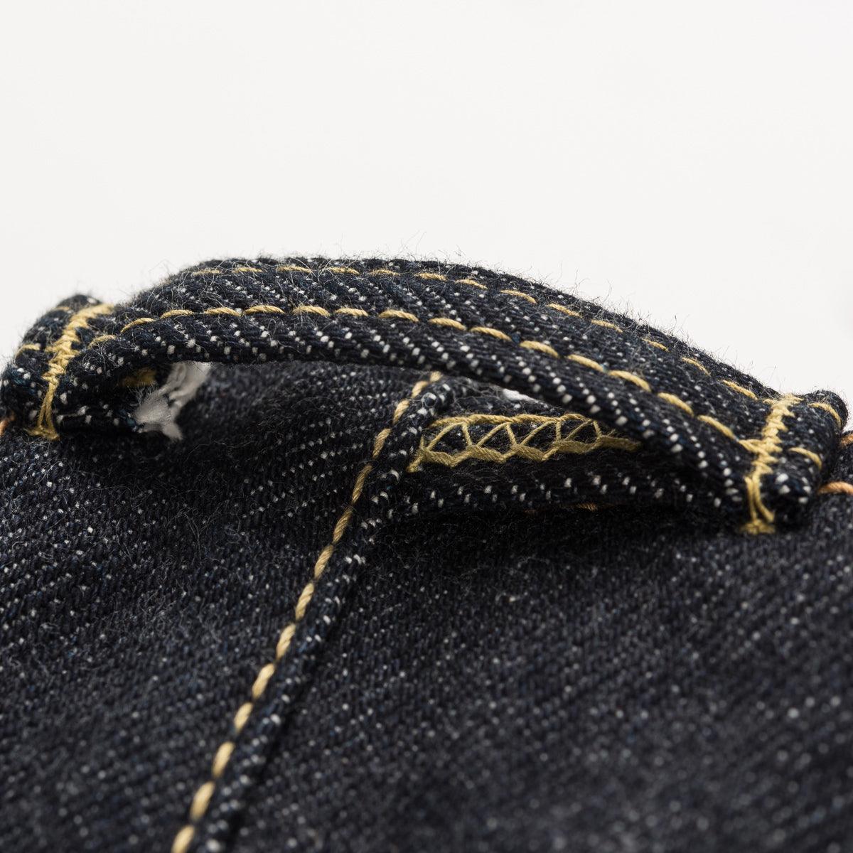 Image showing the IH-666S-21 - 21oz Selvedge Denim Slim Straight Cut Jeans Indigo which is a Jeans described by the following info 666, Back In, Bottoms, Iron Heart, Jeans, Released, Slim, Straight and sold on the IRON HEART GERMANY online store