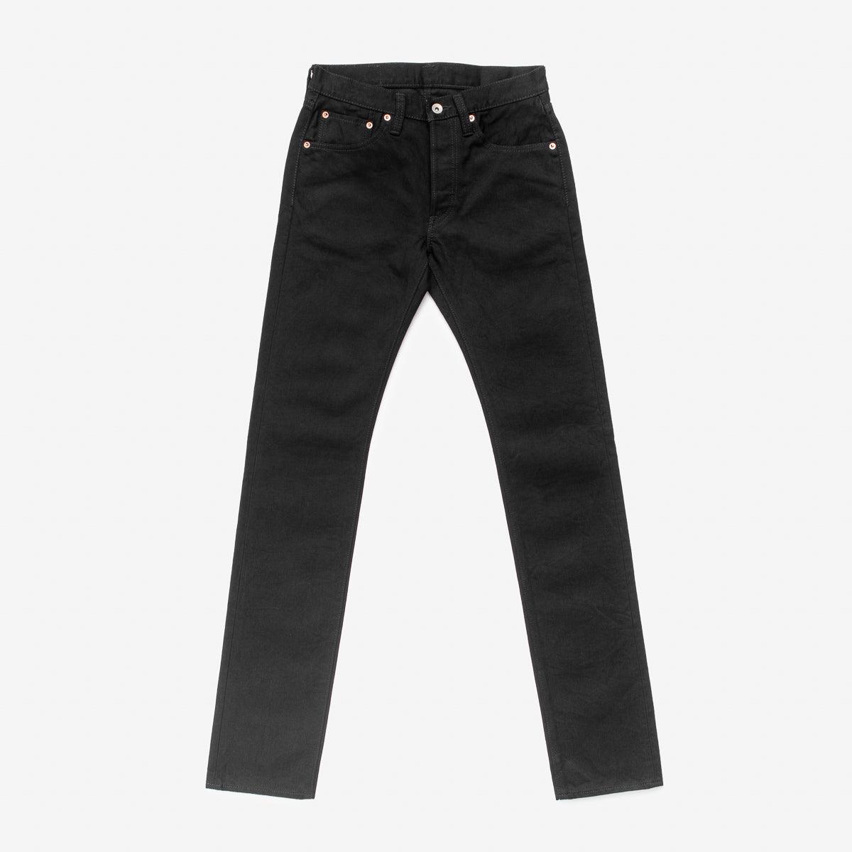 IH-777S-142bb - 14oz Selvedge Denim Slim Tapered Jeans - Black/Black