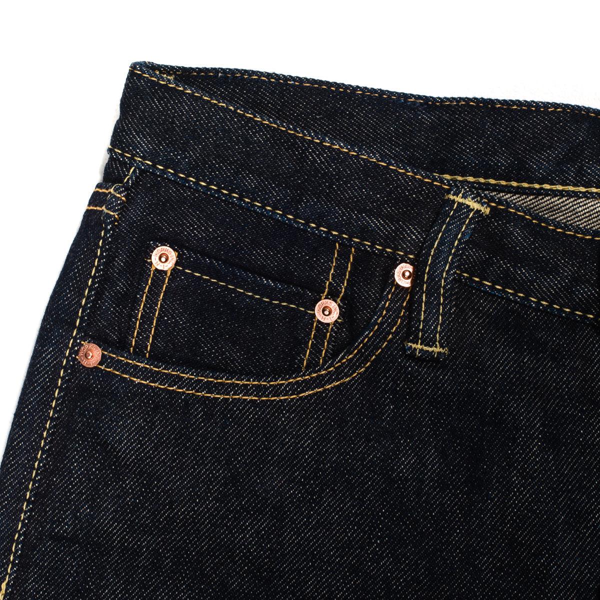 Image showing the IH-777S-21 - 21oz Selvedge Denim Slim Tapered Jeans - Indigo which is a Jeans described by the following info 777, Back In, Bottoms, Iron Heart, Jeans, Released, Tappered and sold on the IRON HEART GERMANY online store