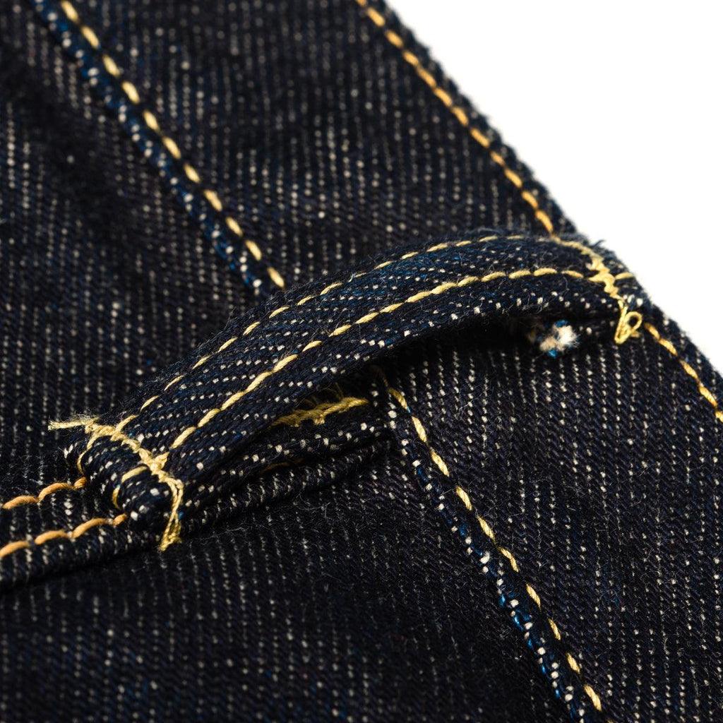 Image showing the IH-777S-21 - 21oz Selvedge Denim Slim Tapered Jeans - Indigo which is a Jeans described by the following info 777, Back In, Bottoms, Iron Heart, Jeans, Released, Tappered and sold on the IRON HEART GERMANY online store