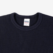 Image showing the IHTL-1301-NAV - Waffle Knit Thermal Longsleeve Navy which is a T-Shirts described by the following info Back In, IHSALE_M23, Iron Heart, Released, T-Shirts, Tops and sold on the IRON HEART GERMANY online store