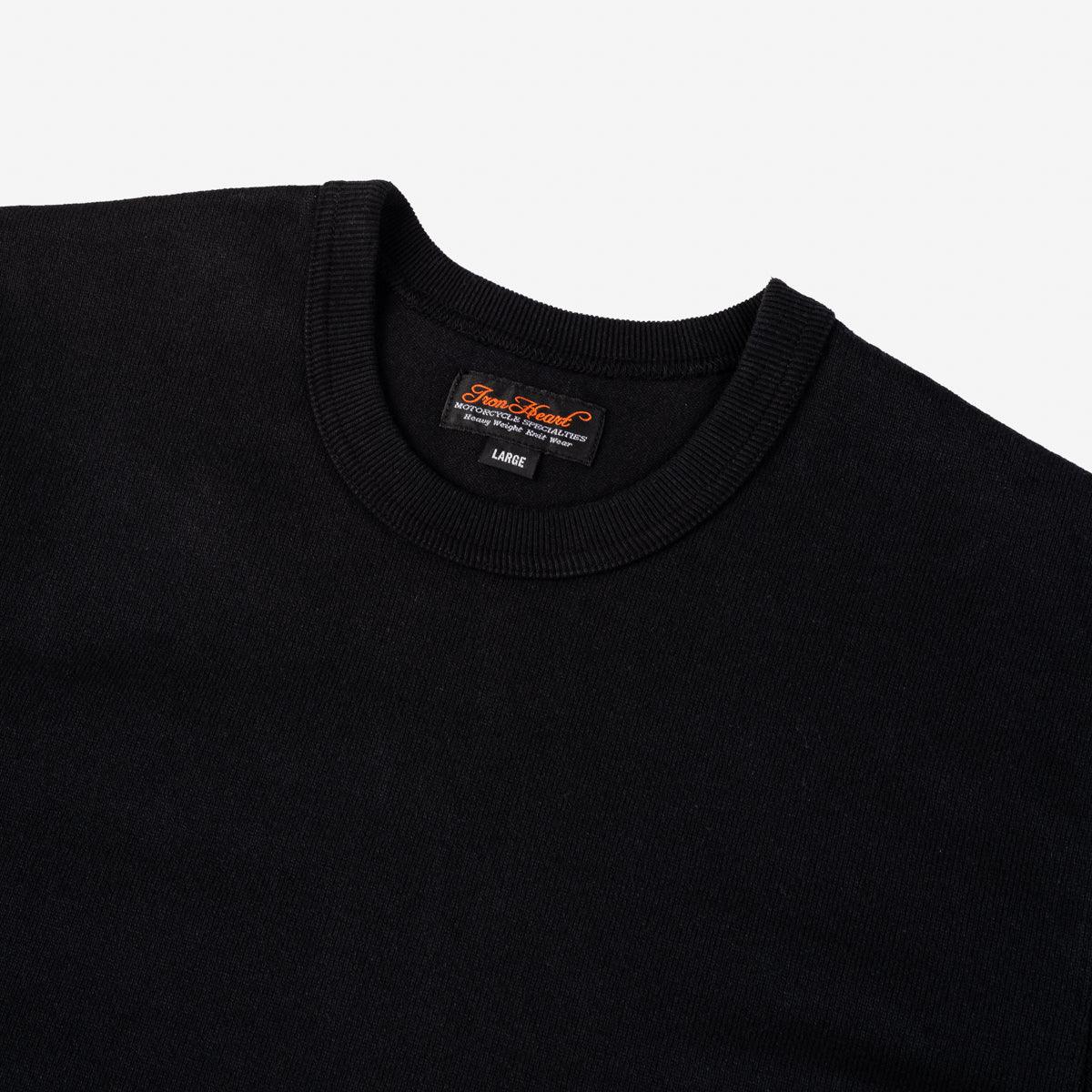 Image showing the IHT-1600-BLK - 11oz Crew Neck T-Shirt - Black which is a T-Shirts described by the following info Iron Heart, Released, T-Shirts, Tops and sold on the IRON HEART GERMANY online store