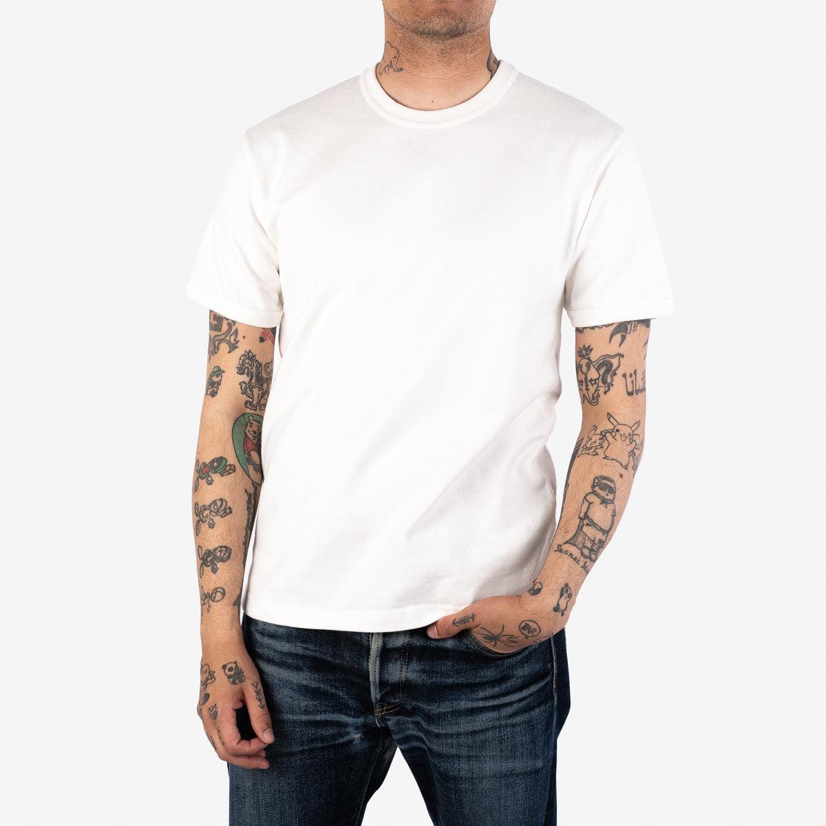 Image showing the IHT-1600-WHT - 11oz Crew Neck T-Shirt White which is a T-Shirts described by the following info Iron Heart, Released, T-Shirts, Tops and sold on the IRON HEART GERMANY online store