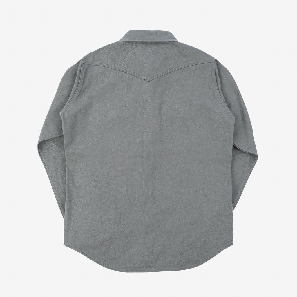 Image showing the IHSH-235-GRY - 13oz Military Serge Western Shirt - Grey which is a Shirts described by the following info IHSALE_M23, Iron Heart, Released, Shirts, Tops and sold on the IRON HEART GERMANY online store