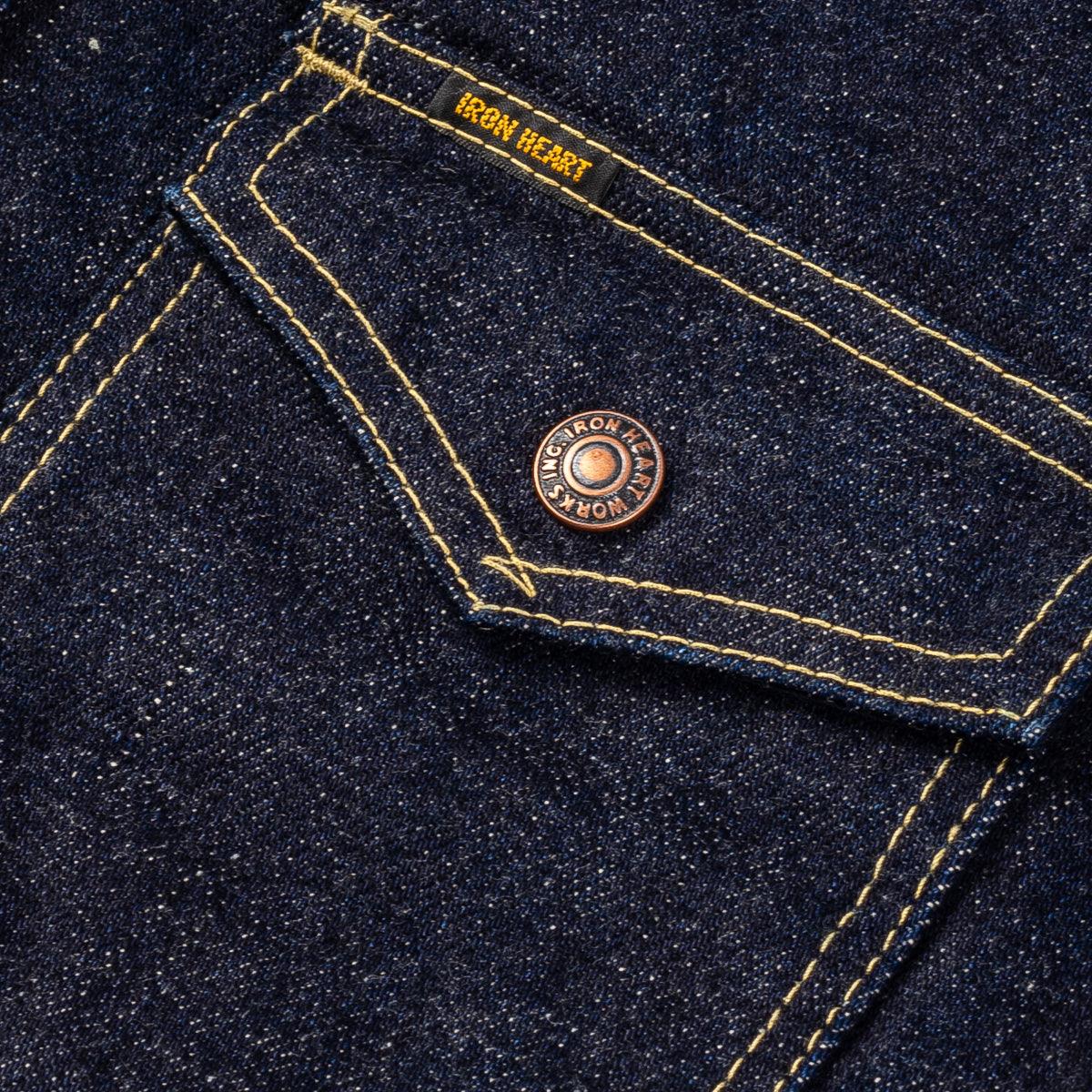 Image showing the IHSH-292-IND - 18oz Vintage Selvedge Denim CPO Shirt Indigo which is a Shirts described by the following info Iron Heart, Released, Shirts, Tops and sold on the IRON HEART GERMANY online store