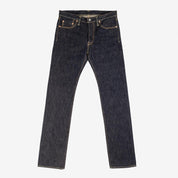 Image showing the IH-666S-21 - 21oz Selvedge Denim Slim Straight Cut Jeans Indigo which is a Jeans described by the following info 666, Back In, Bottoms, Iron Heart, Jeans, Released, Slim, Straight and sold on the IRON HEART GERMANY online store