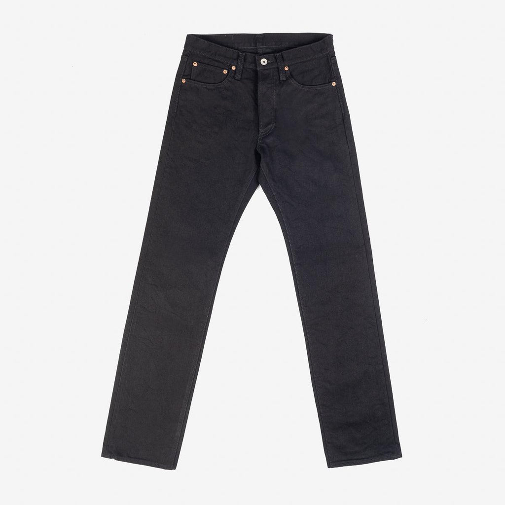 Image showing the IH-634S-142bb - 14oz Selvedge Denim Straight Cut Jeans Black/Black which is a Jeans described by the following info 634, Bottoms, Iron Heart, Jeans, Released, Straight and sold on the IRON HEART GERMANY online store
