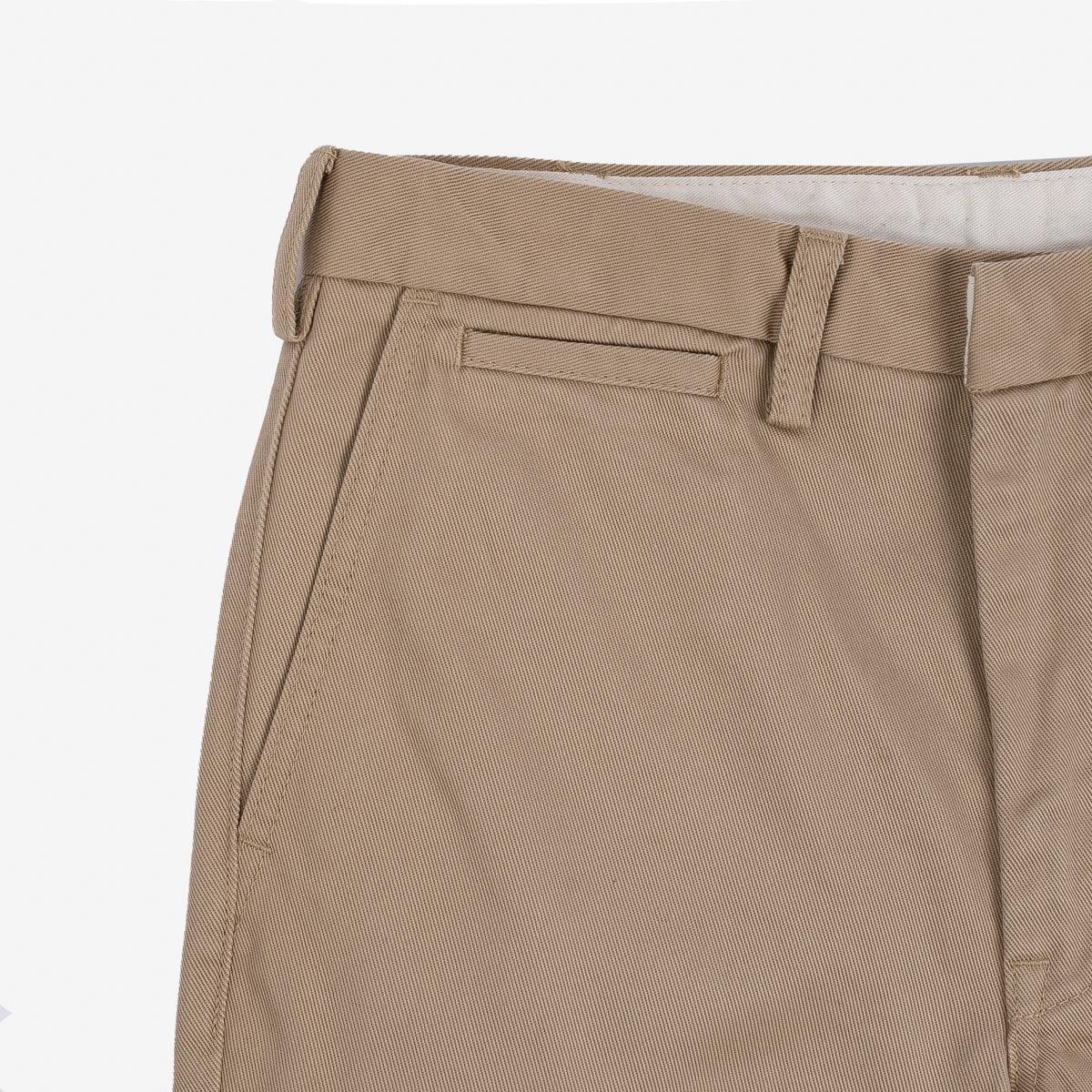 Image showing the IH-730-KHA - 12oz Heavy Cotton Regular Fit Chinos Khaki which is a Trousers described by the following info Bottoms, Iron Heart, Released, Trousers and sold on the IRON HEART GERMANY online store