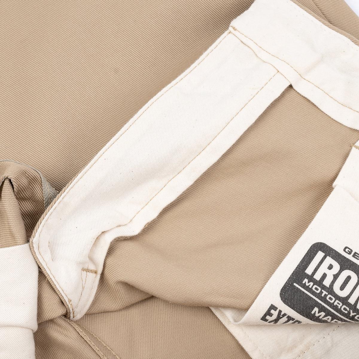Image showing the IH-730-KHA - 12oz Heavy Cotton Regular Fit Chinos Khaki which is a Trousers described by the following info Bottoms, Iron Heart, Released, Trousers and sold on the IRON HEART GERMANY online store
