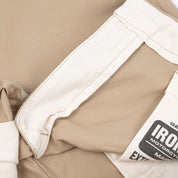 Image showing the IH-730-KHA - 12oz Heavy Cotton Regular Fit Chinos Khaki which is a Trousers described by the following info Bottoms, Iron Heart, Released, Trousers and sold on the IRON HEART GERMANY online store