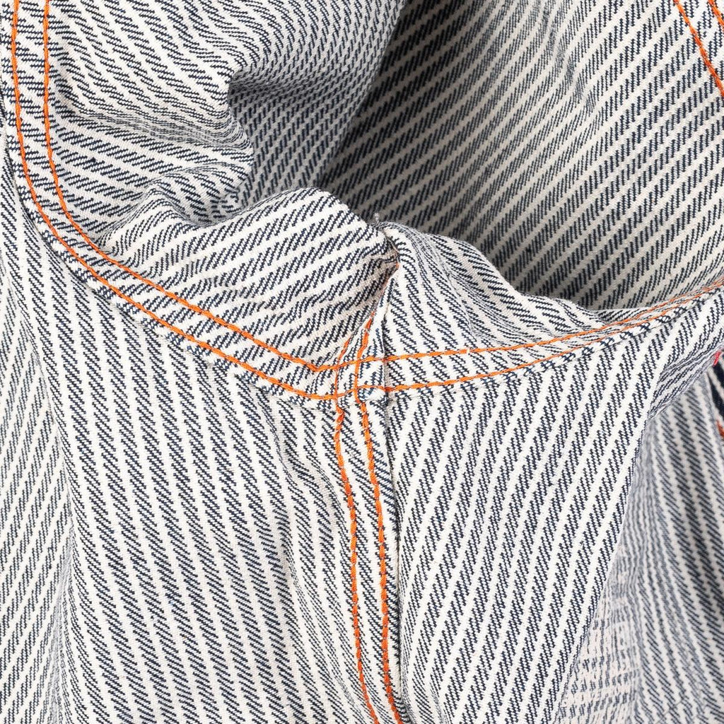 Image showing the IHSH-07-IND - 12oz Hickory Stripe Western Shirt Indigo which is a Shirts described by the following info IHSALE_M23, Iron Heart, Released, Shirts, Tops and sold on the IRON HEART GERMANY online store