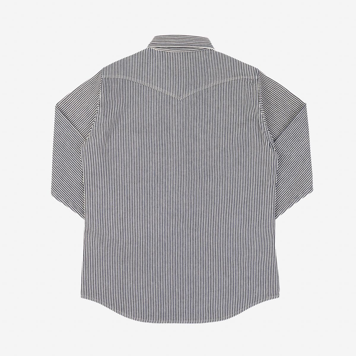 IHSH-07-IND - 12oz Hickory Stripe Western Shirt - Indigo – IRON